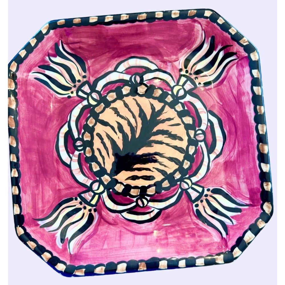 Hand-Painted Shannon Martin "Kashmir" Octagonal Ceramic Plate